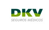 El logotipo de DKV Seguros Médicos es verde y azul.
