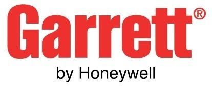El logotipo de Garrett de Honeywell es rojo y blanco.