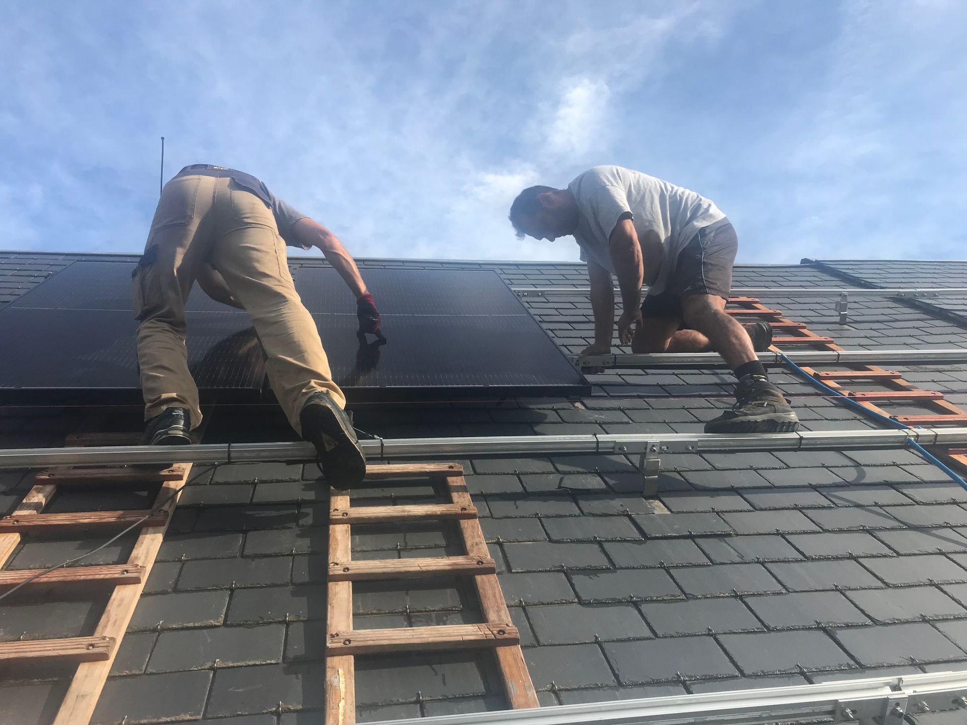 photovoltaïque en cours de réalisation