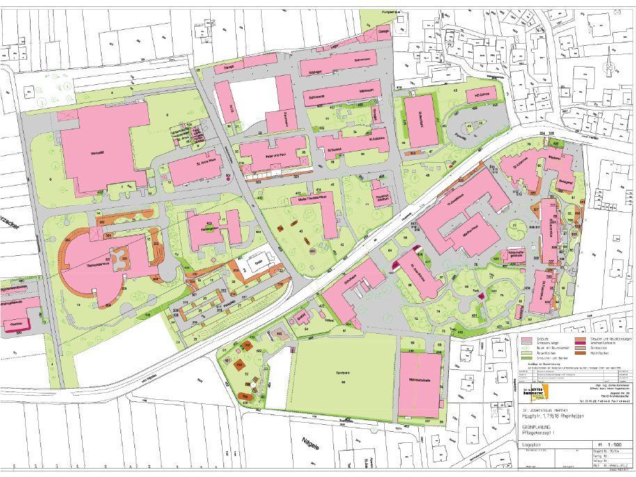 Sankt Josefshaus Herten, Bestands-, Leitungs- und Grünpläne