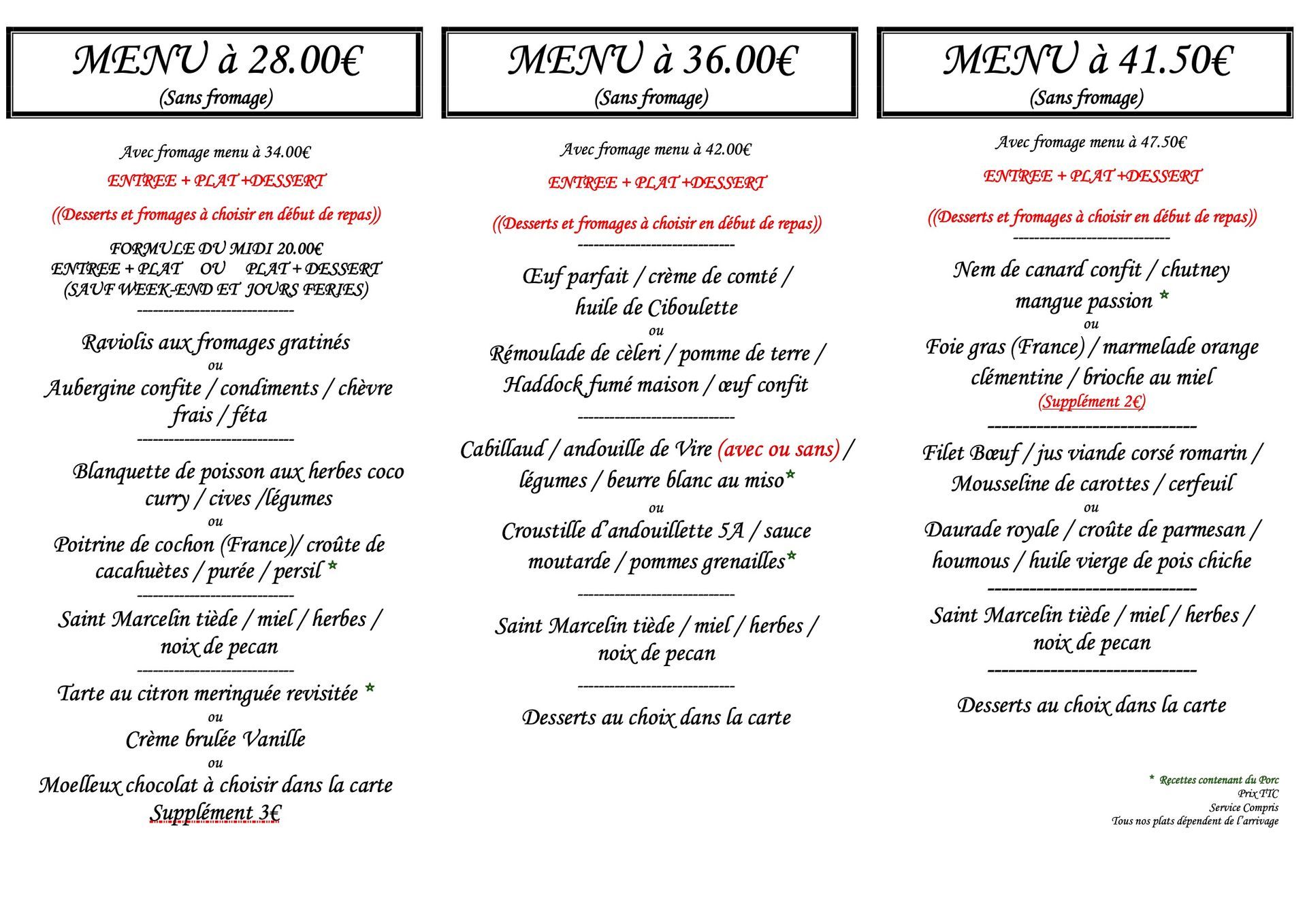 Menu à 22.90 Menu à 22.90