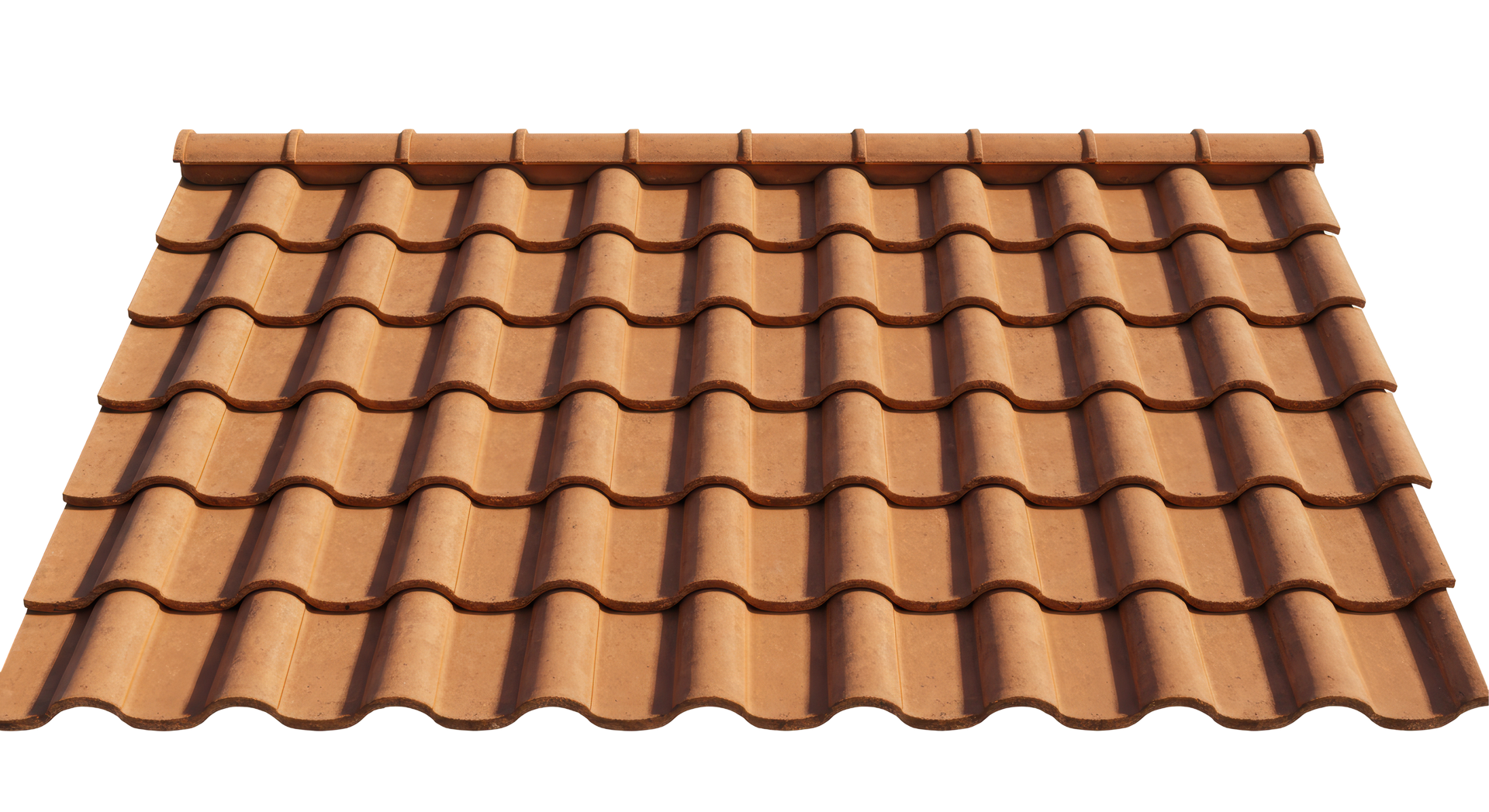 Un toit en tuiles terracotta.