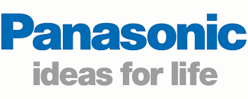 El logotipo de Panasonic Ideas for Life es azul y blanco.