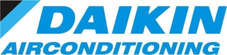 El logotipo del aire acondicionado Daikin es azul y blanco.