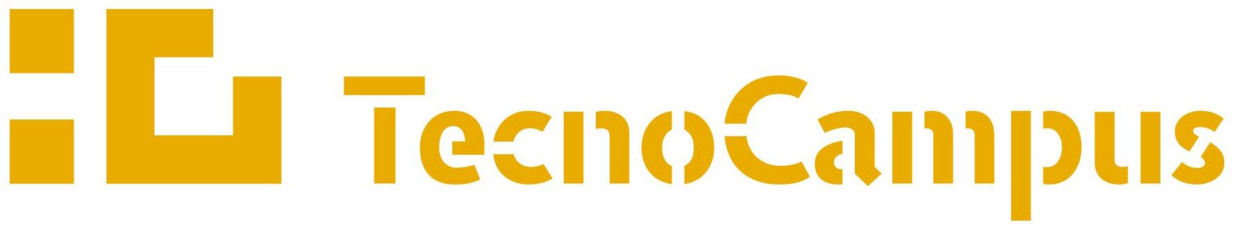 Logotipo de TecnoCampus: cuadrado dorado con el gráfico “iC”, seguido del texto “TecnoCampus”.