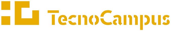 Logotipo de TecnoCampus: cuadrado dorado con el gráfico “iC”, seguido del texto “TecnoCampus”.