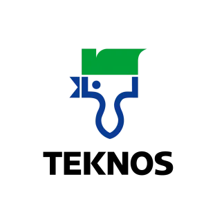Teknoksen logo, jossa on tyylitelty sininen ja vihreä sivellinkuvake yrityksen nimen yläpuolella lihavoituna mustana tekstinä.