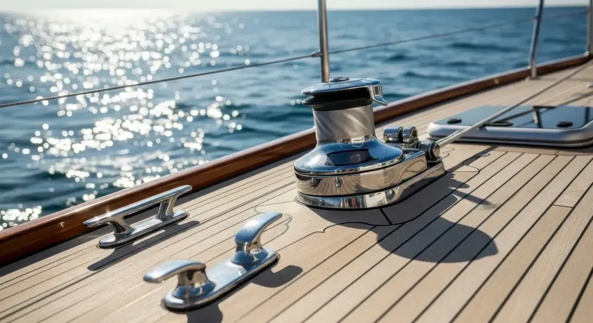 Sala de máquinas con maquinaria oscura, tuberías y escalera. Filtro rojo y metal negro.