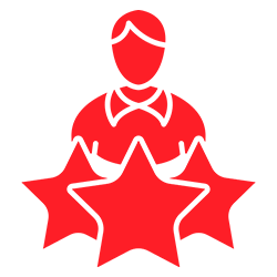 Icon Person und Sterne