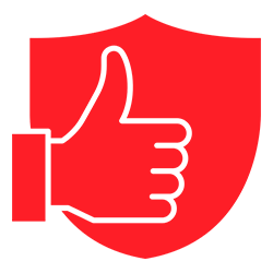 Icon Daumen hoch und Wappenschild