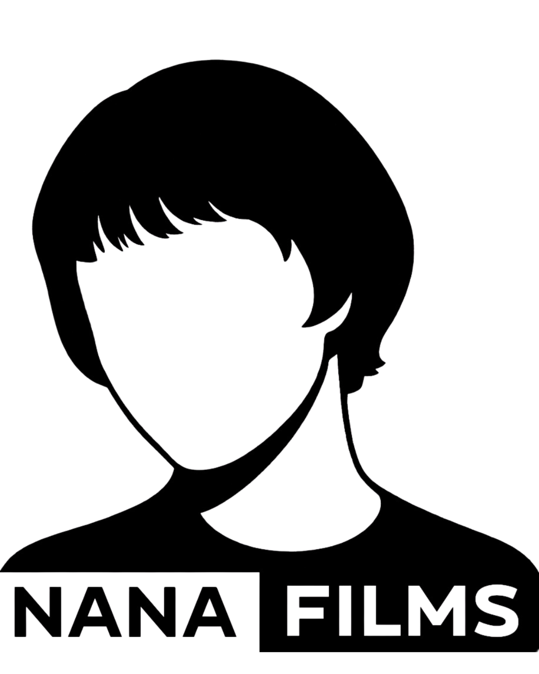 Un logotipo en blanco y negro para Nana Films.
