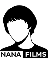 Un logotipo en blanco y negro para Nana Films.