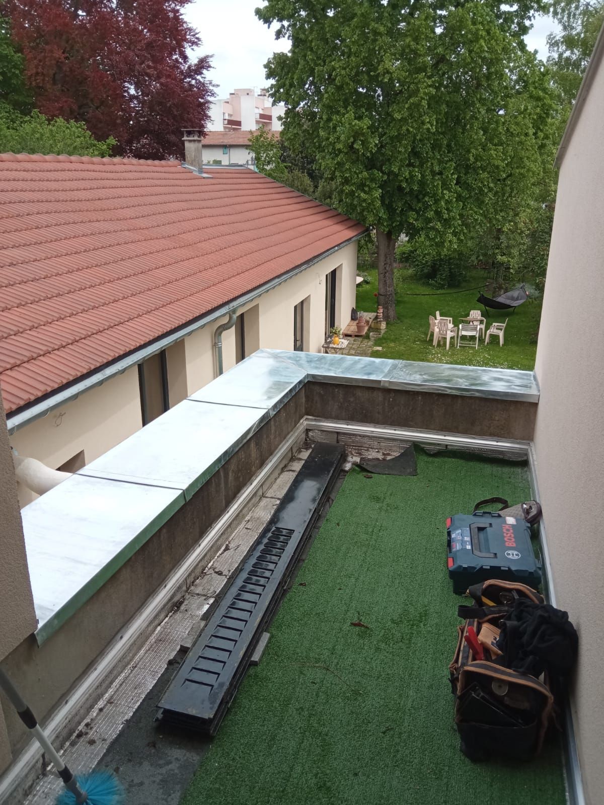 Terrasse et couvertine en zinc