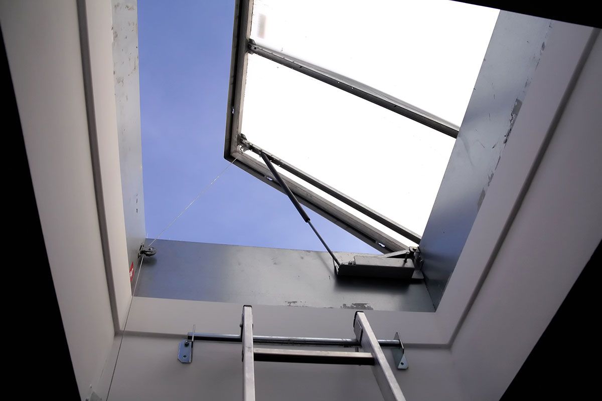 Trappe de désenfumage ouverte