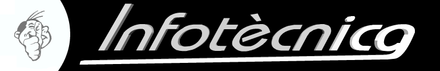 La palabra infotecnica está escrita en blanco sobre fondo negro.