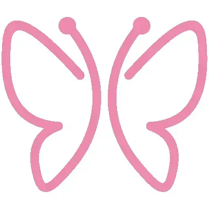 Contorno rosa de una mariposa.