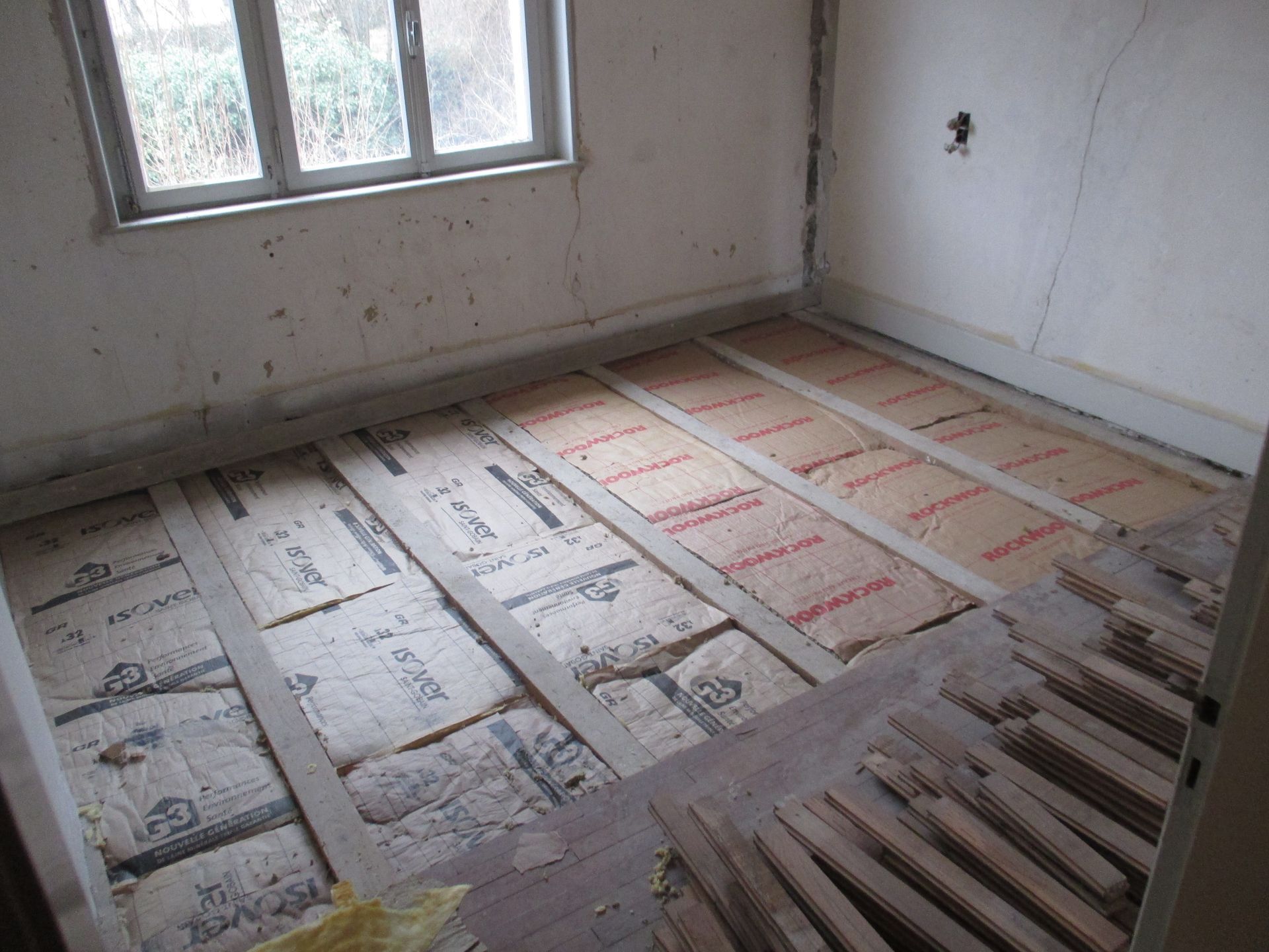 Parquet flottant et pose d'isolant