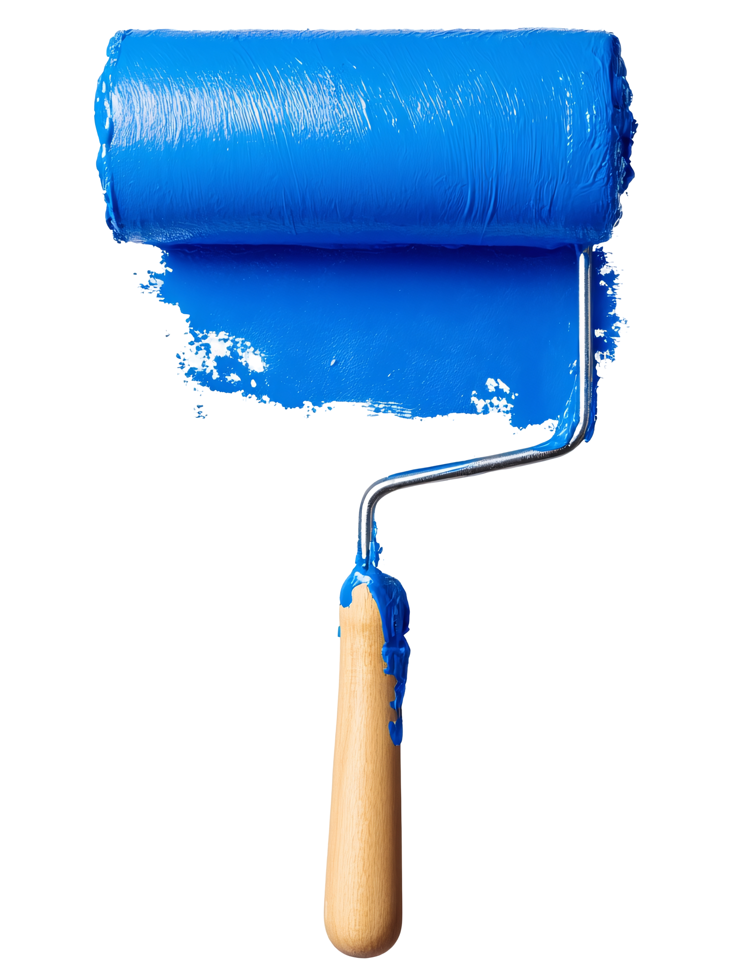 Rouleau de peinture bleu