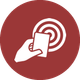 Une main blanche tapotant une icône de téléphone portable dans un cercle rouge indique un paiement sans contact (NFC).