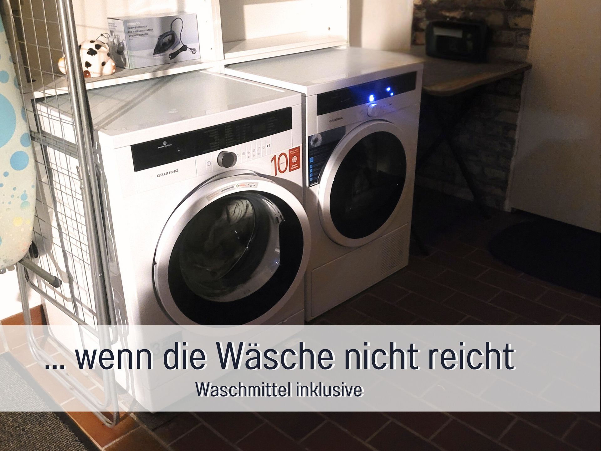 Waqschmaschine und Trockner für längere Aufenthalte an der Nordsee