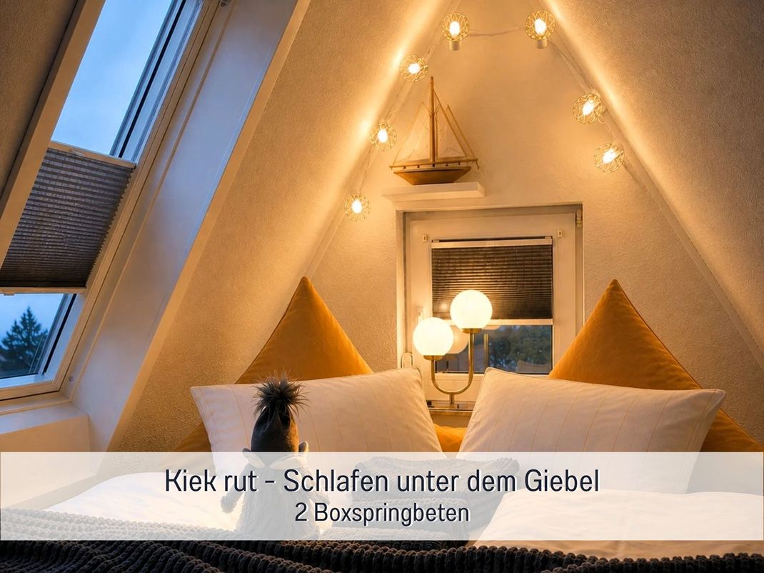 Hier möchte ich schlafen wie auf Wolken, direkt unter dem Dach.