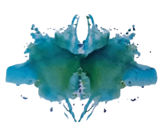 Una salpicadura de pintura azul y verde sobre un fondo blanco