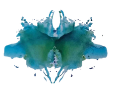 Una salpicadura de pintura azul y verde sobre un fondo blanco