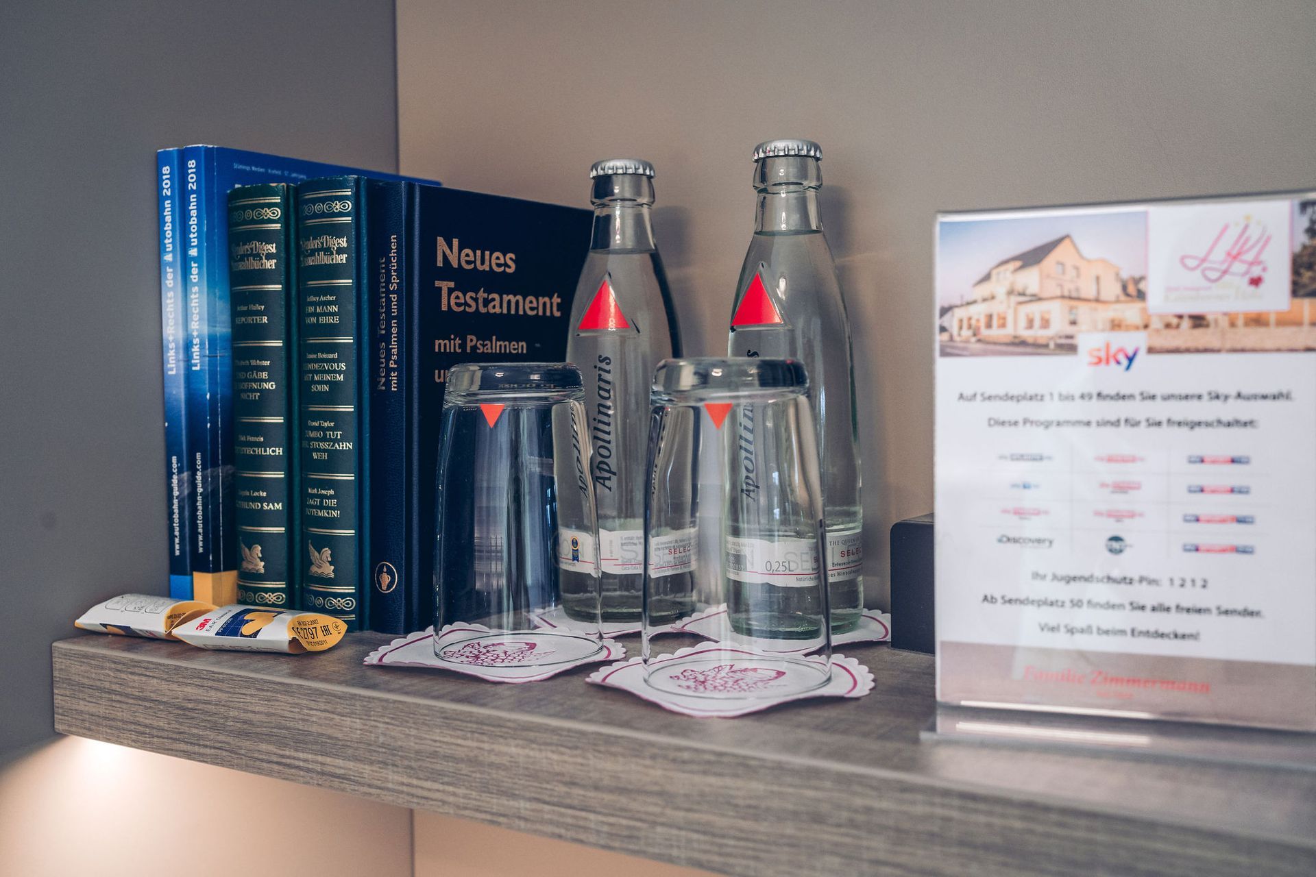 Getränke und Bücher