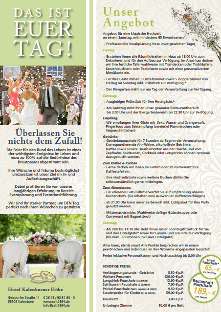 Hochzeit Angebot