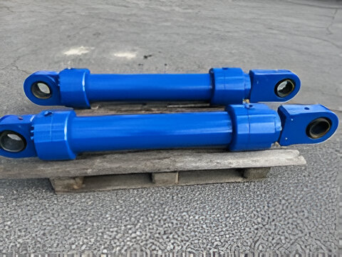 Vérins hydrauliques bleus