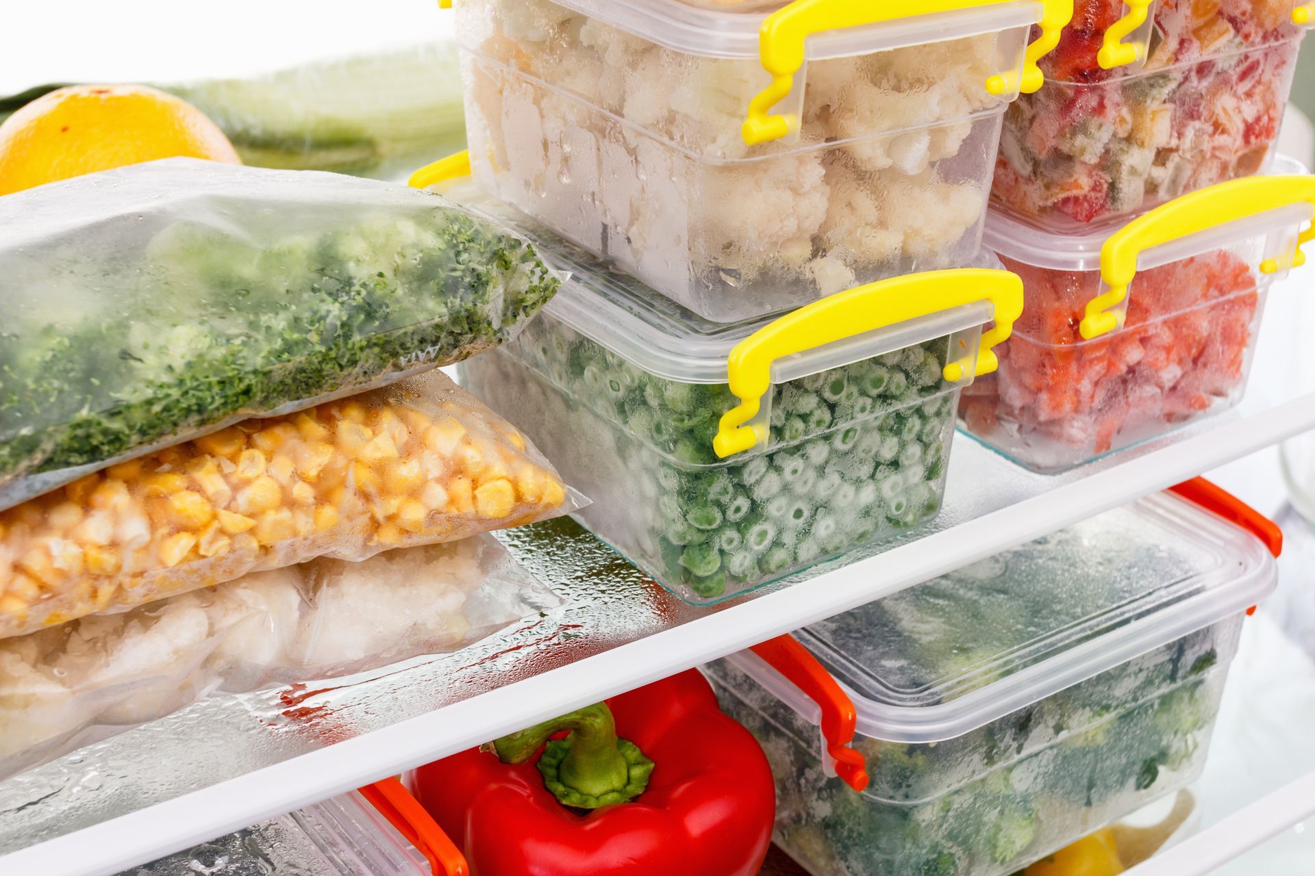 Des denrées alimentaires surgelées