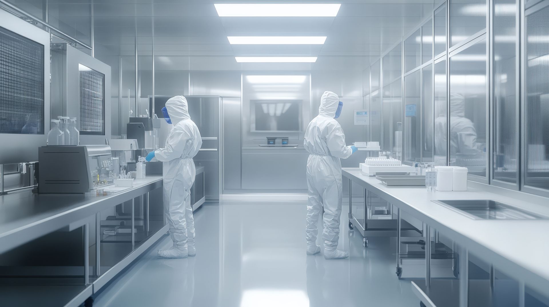 Des techniciens de laboratoire travaillant dans un environnement contrôlé