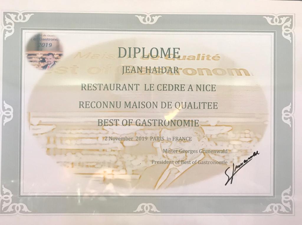 Restaurant reconnu Maison de qualitée