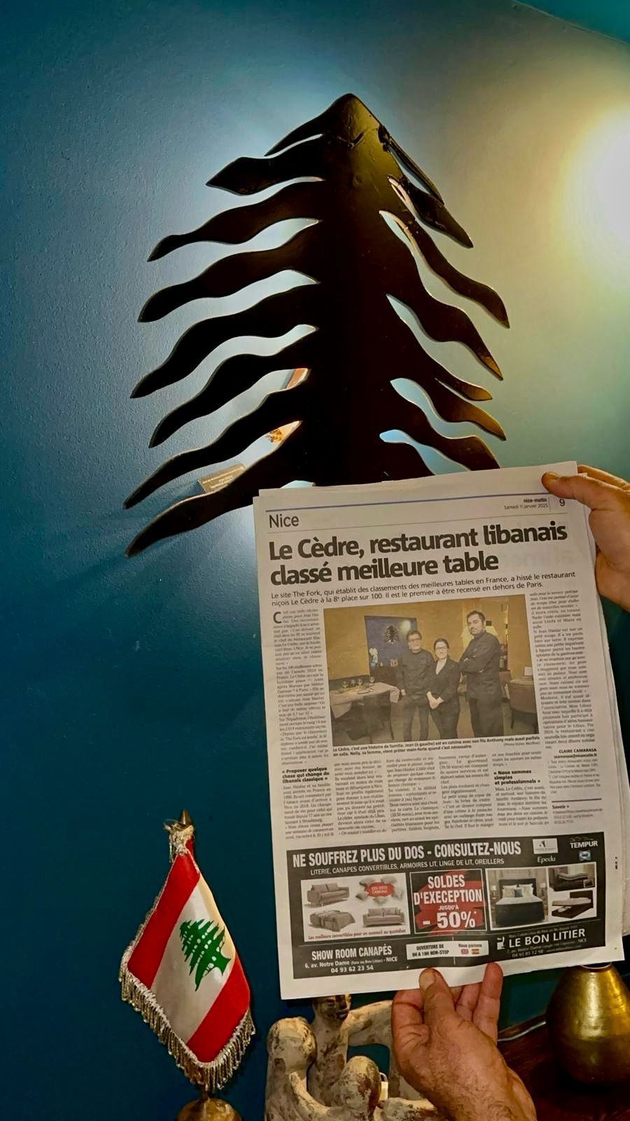 Articles suite au classement du Cèdre 8ieme en France selon TheFork avec une note de 9,7/10