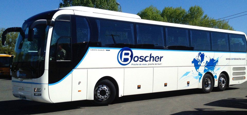 semi covering autocar bus flotte complète marquage