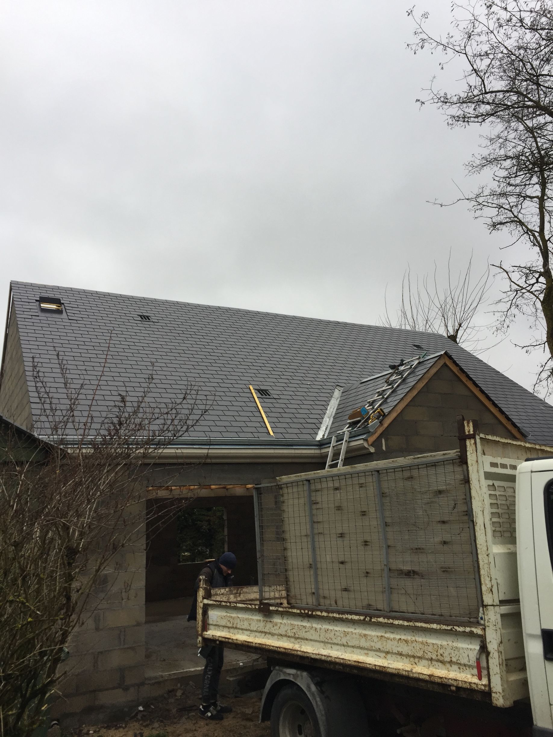 Couverture terminée d'être installée