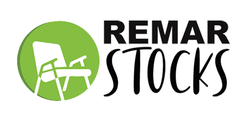Logotipo para Remar Stocks: círculo verde con icono de silla, texto "REMAR STOCKS" en negro.