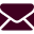 Um envelope roxo com uma borda branca em um fundo branco.