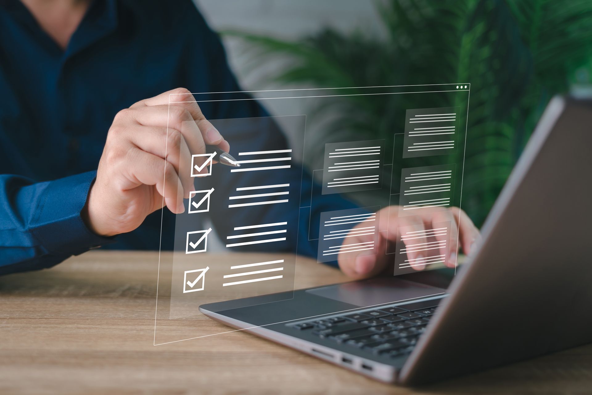 Un professionnel qui complète un rapport