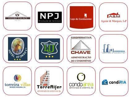 Um monte de logotipos em um fundo branco, incluindo npj