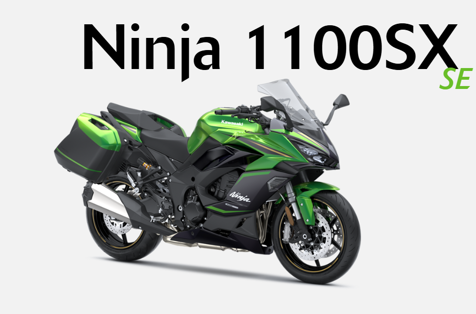 Moto Ninja 1100SX SE noire et verte