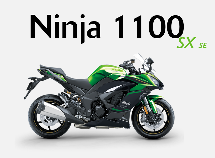 Moto NinjaSX SE noire et verte
