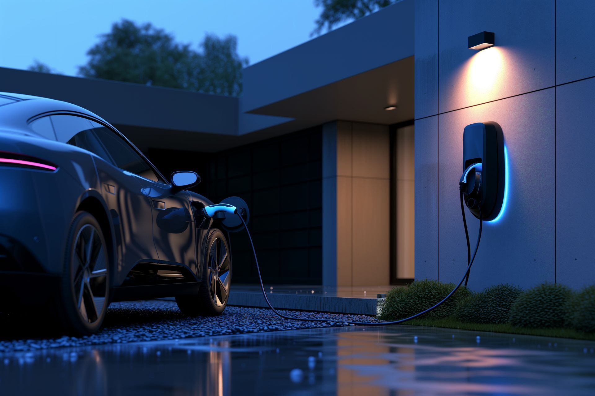 Une borne de recharge pour voiture électrique