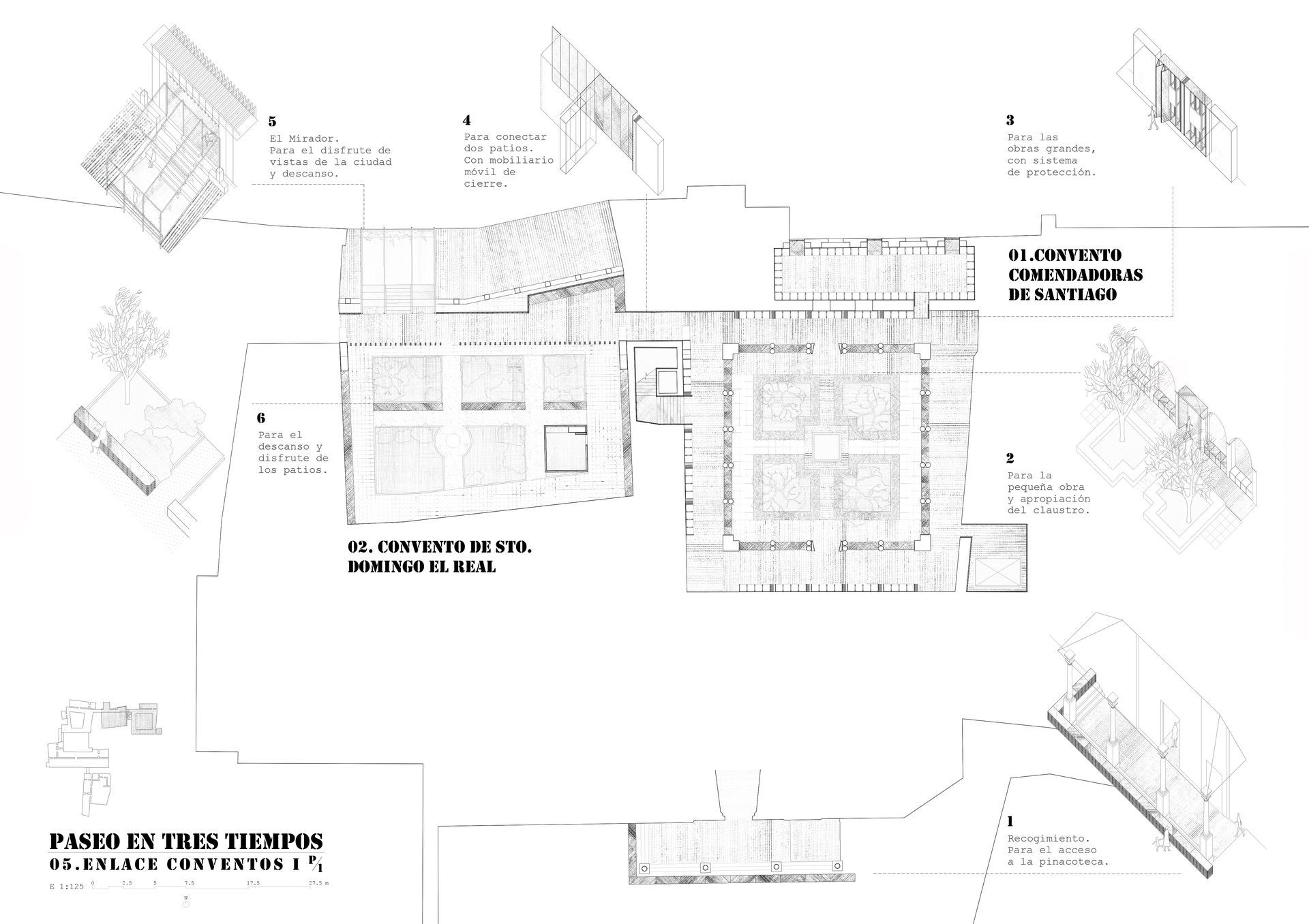 Un dibujo en blanco y negro de un edificio sobre un fondo blanco.