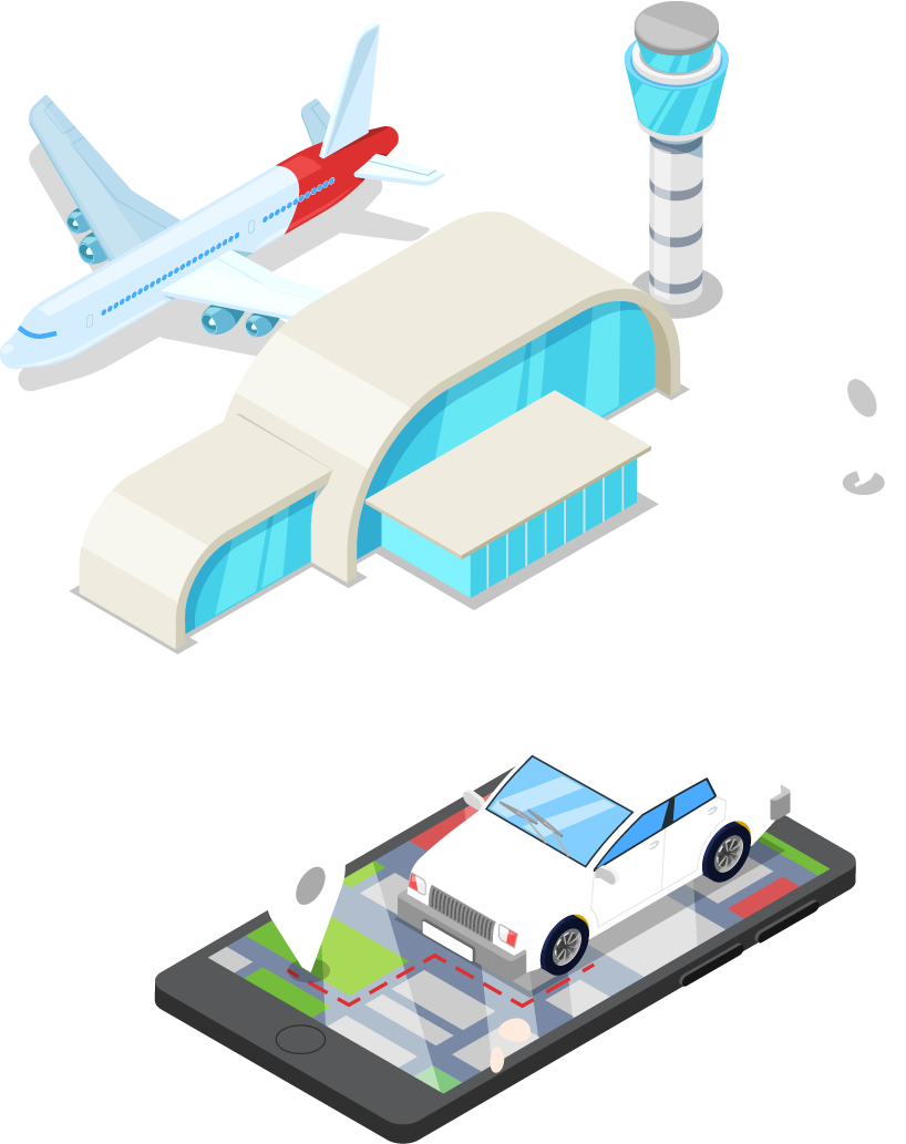 Illustration d'un accès à l'aéroport