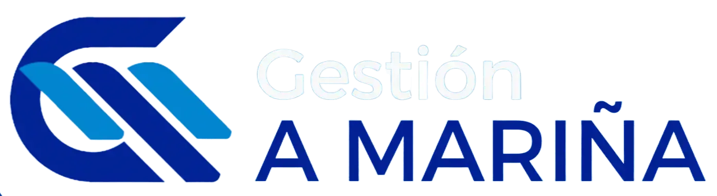 Logo for Gestión A Mariña in dark blue and teal.