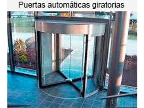 Una imagen de una puerta giratoria de vidrio en un edificio.