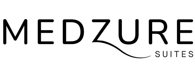 Medzure Suites logo in black on white background