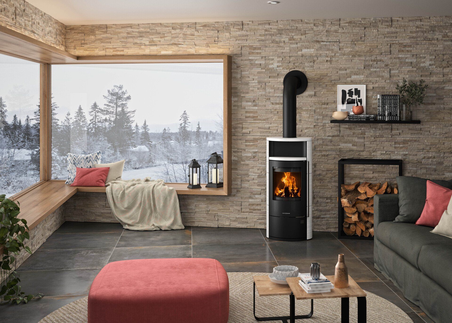 Poêle à bois Polar Neo blanc