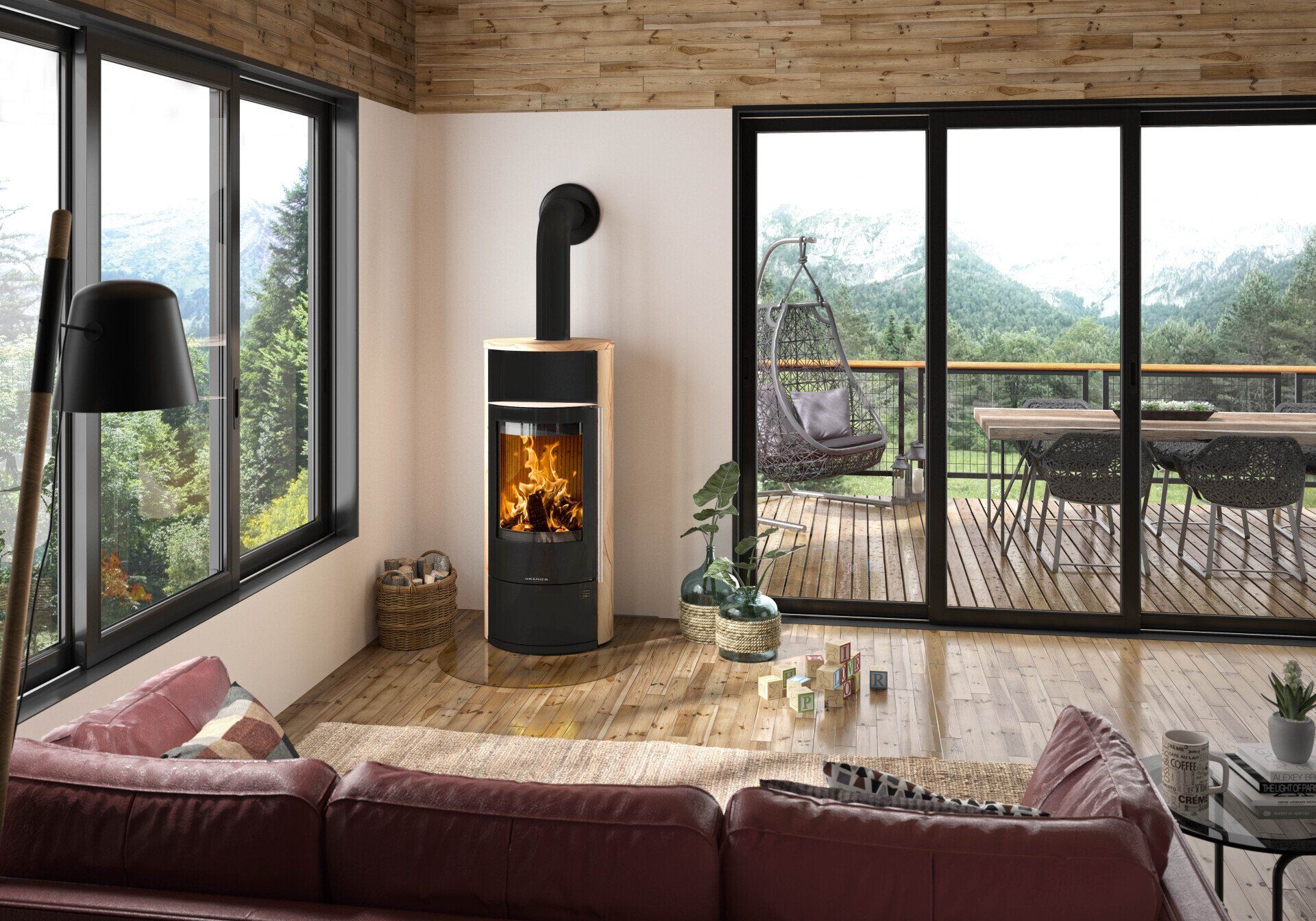 Poêle à bois Polar Neo crème